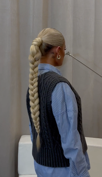Kim braid ponytail